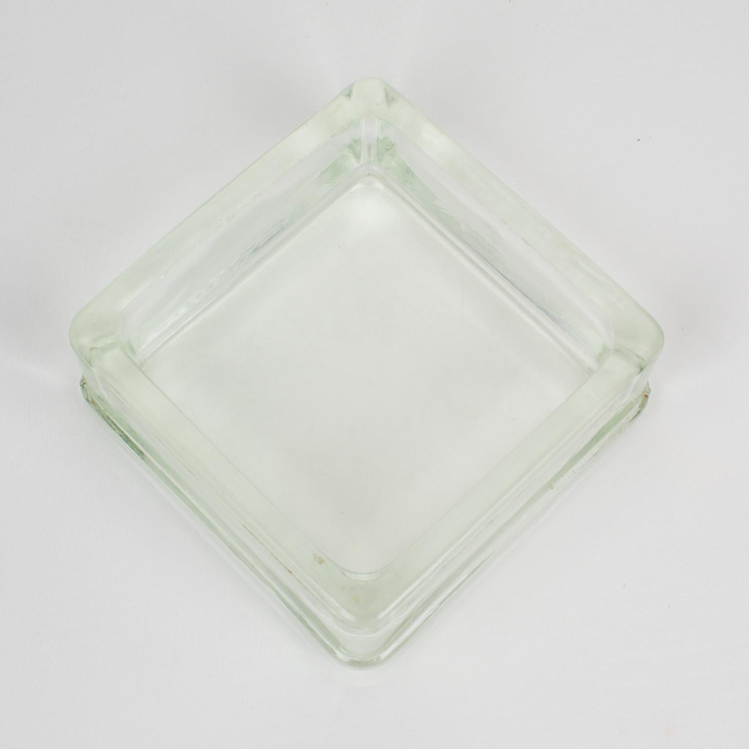 Mid-Century Modern Designed by Le Corbusier for Lumax Molded Glass Desk Accessory Ashtray Catchall