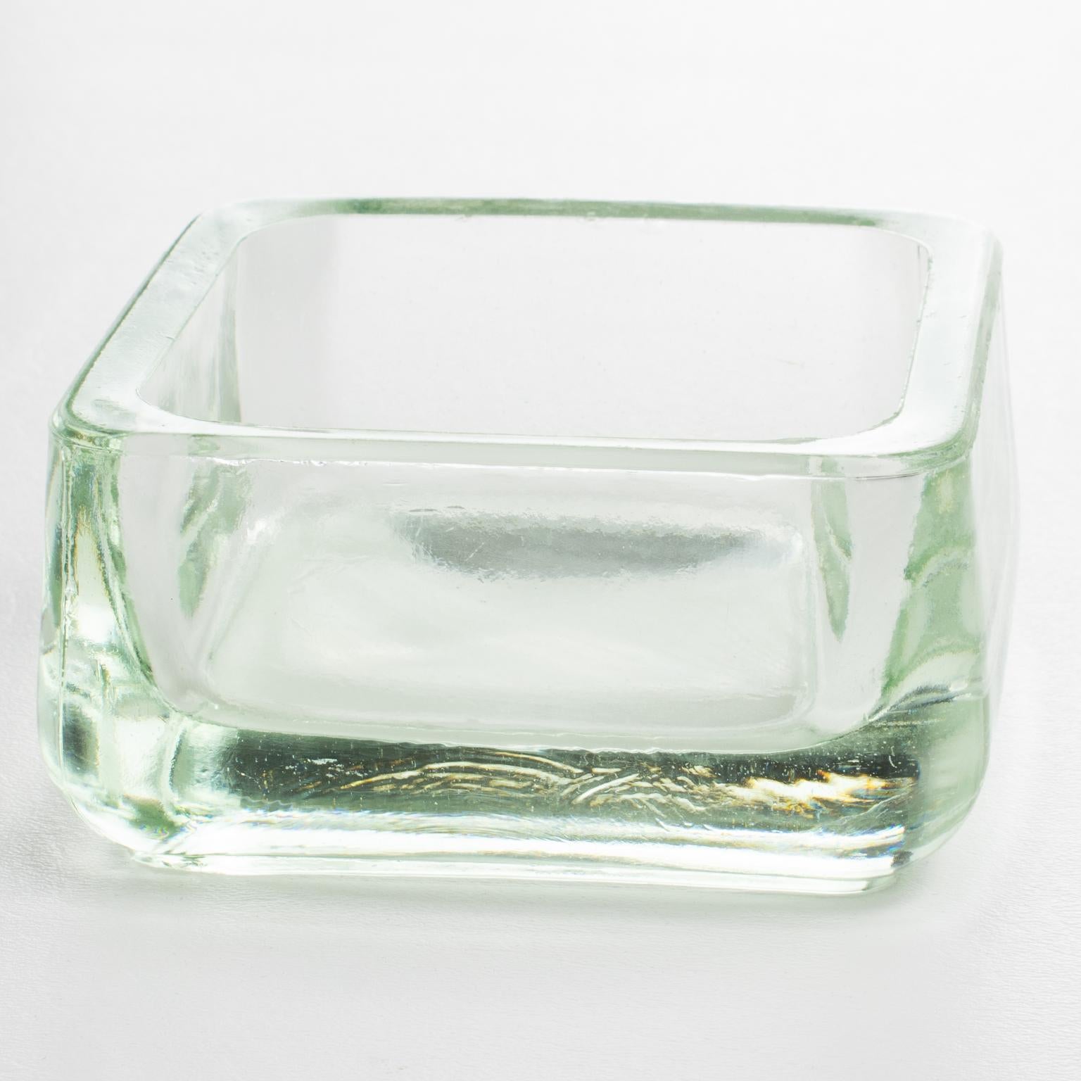 Mid-Century Modern Designed by Le Corbusier for Lumax Molded Glass Desk Accessory Ashtray Catchall For Sale