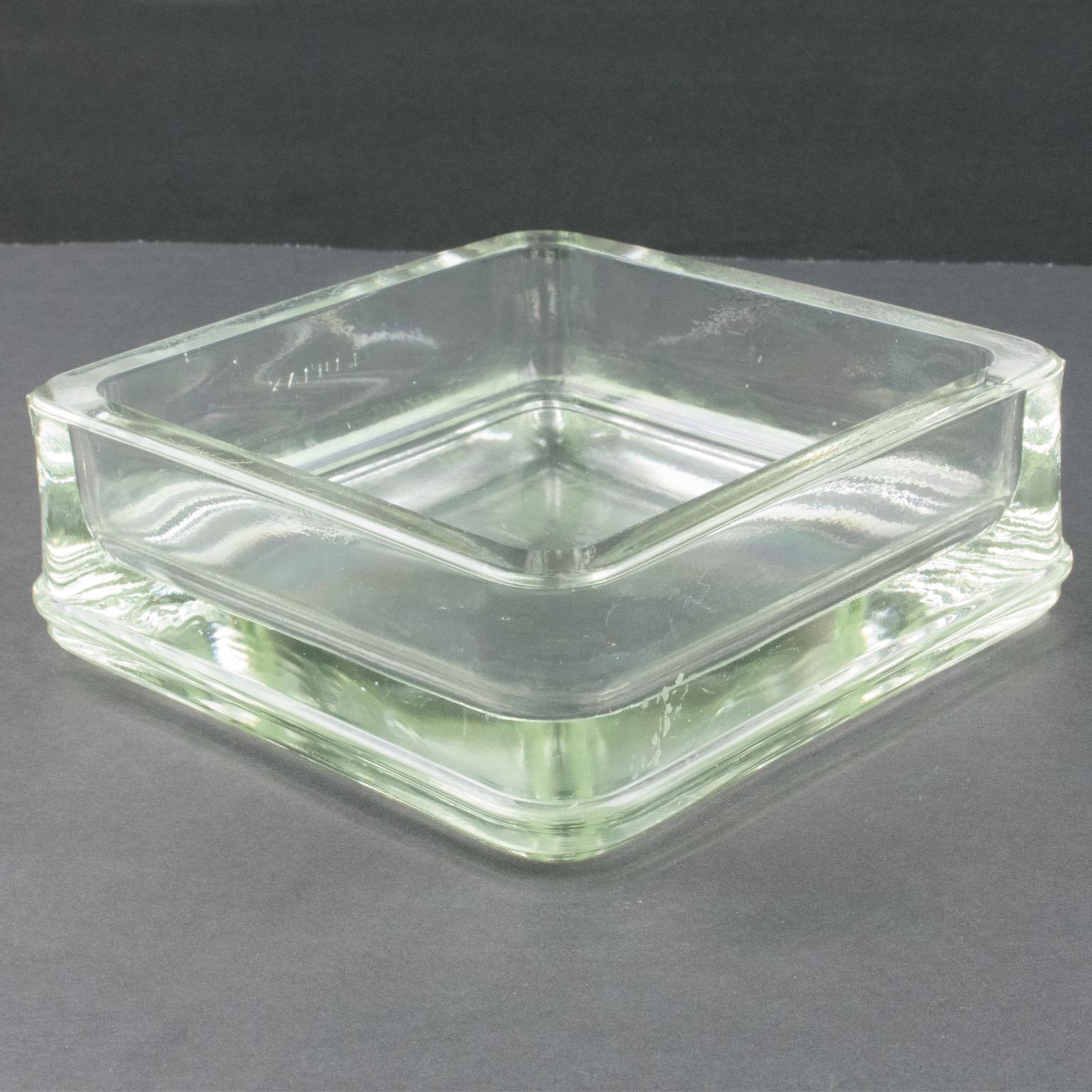 French Le Corbusier for Lumax Molded Glass Ashtray Catchall