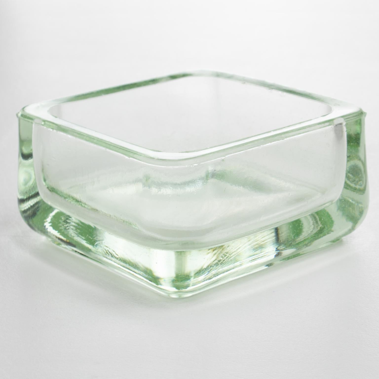 Mid-20th Century Designed by Le Corbusier for Lumax Molded Glass Desk Accessory Ashtray Catchall For Sale