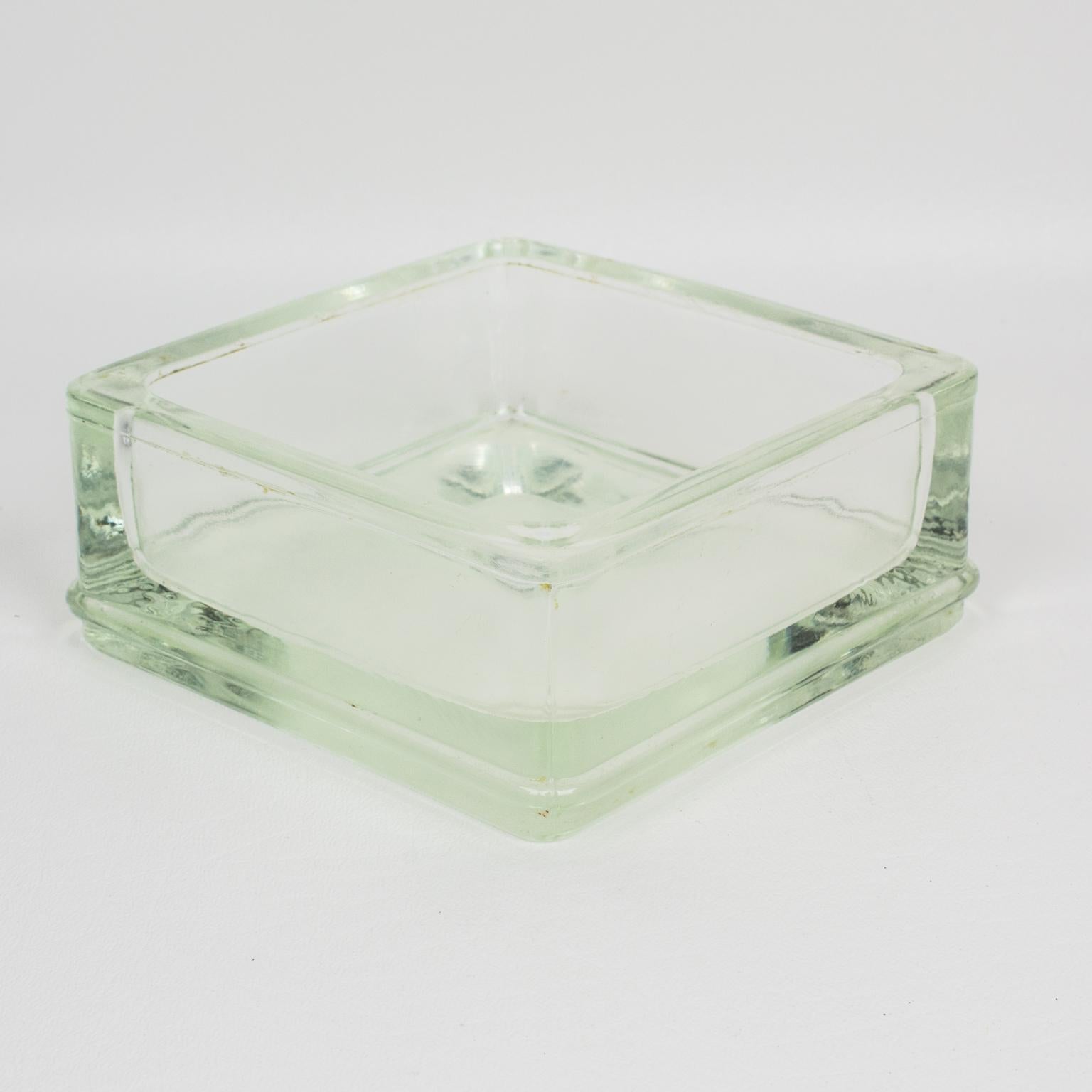 Designed by Le Corbusier for Lumax Molded Glass Desk Accessory Ashtray Catchall 1