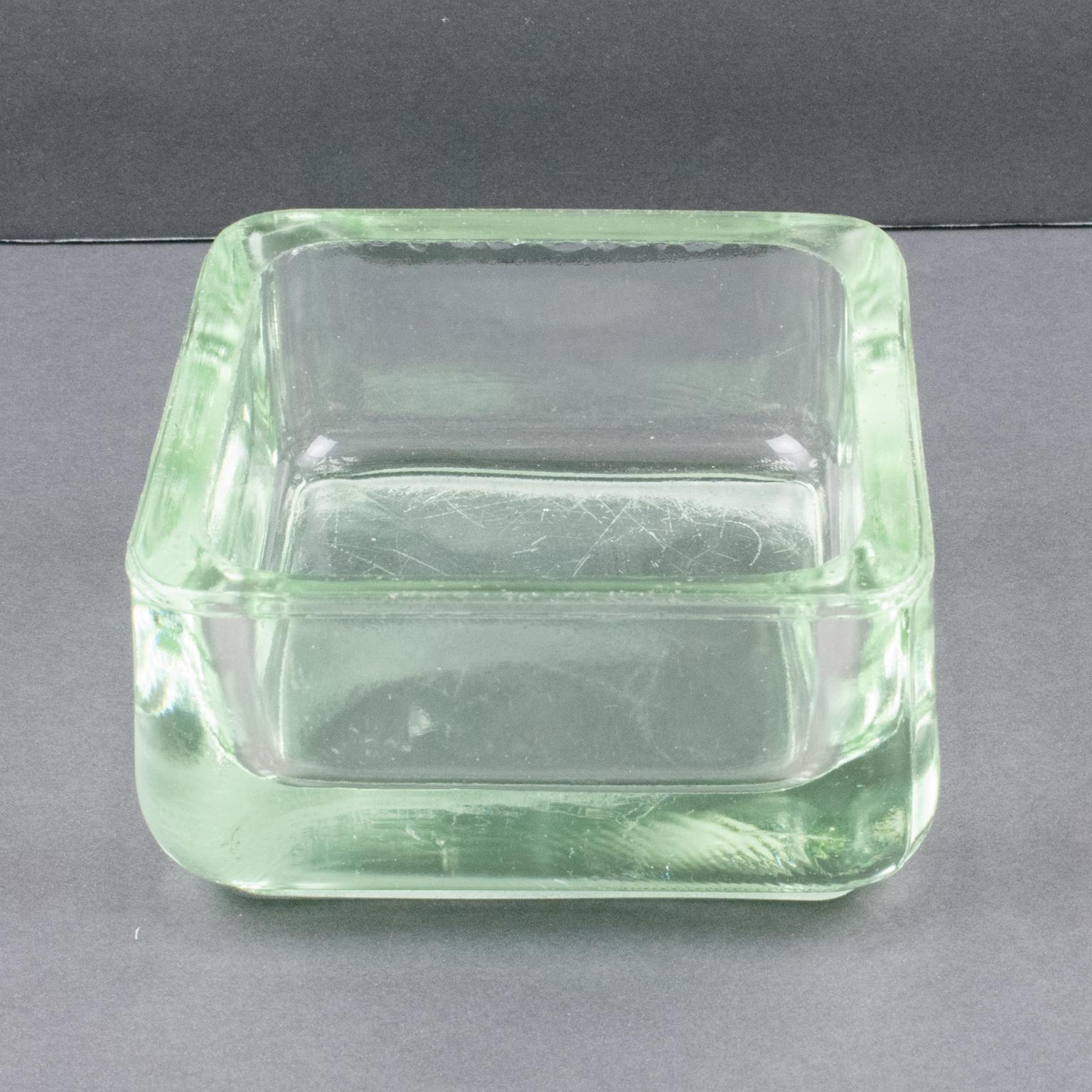 Designed by Le Corbusier for Lumax Molded Glass Desk Accessory Ashtray Catchall 2
