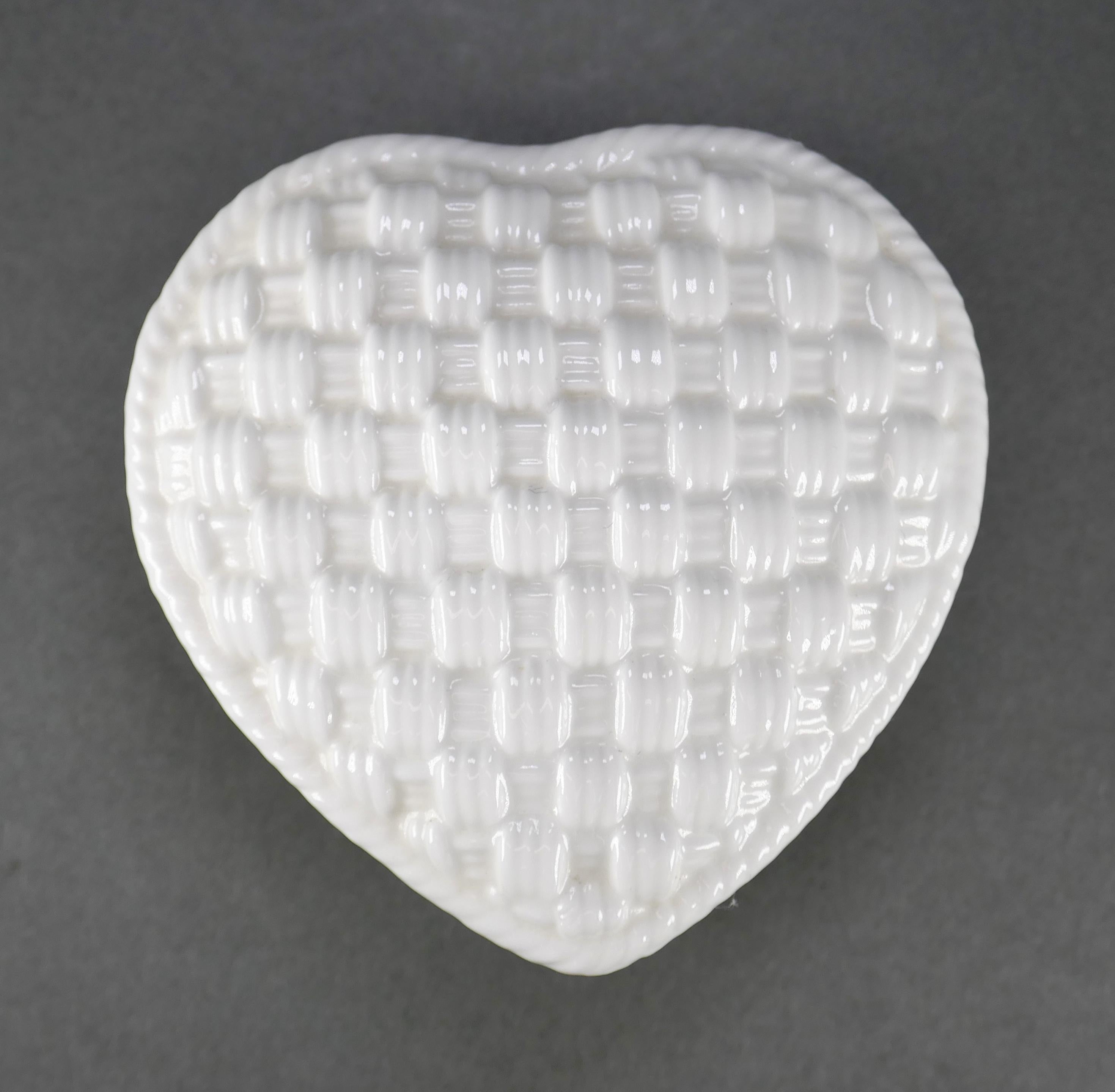 Cast Designed By Sybil Connolly For Tiffany & Co. Heart Shaped Porcelain Trinket Box For Sale