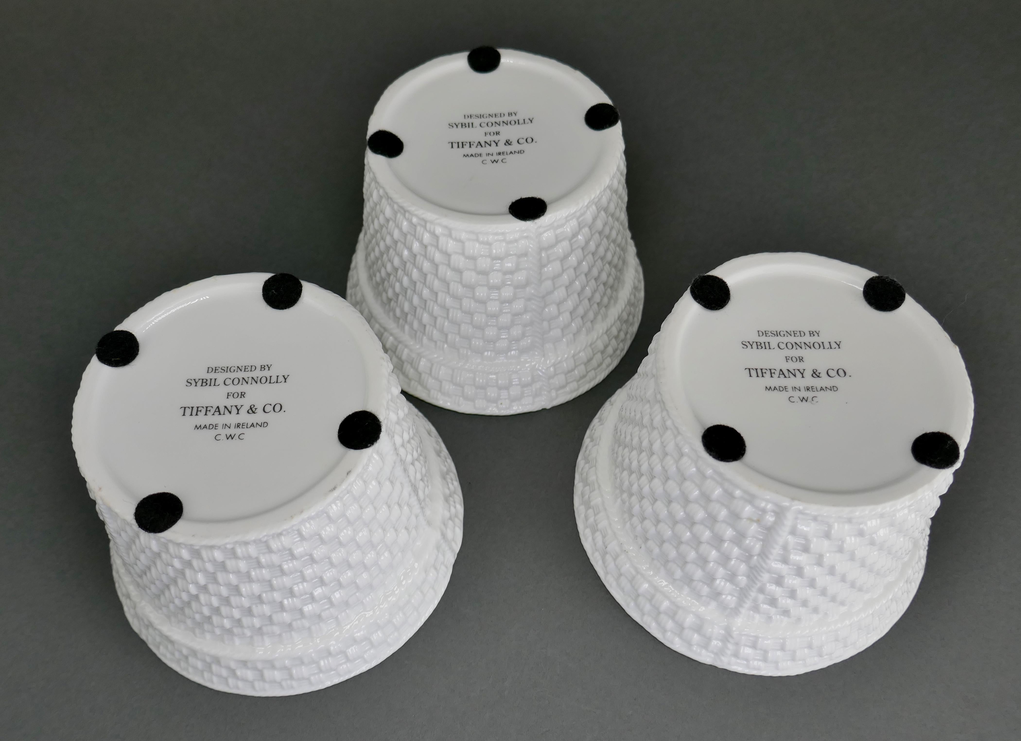 Designed By Sybil Connolly For Tiffany & Co Set Of Three Porcelain Flower Pots For Sale 3