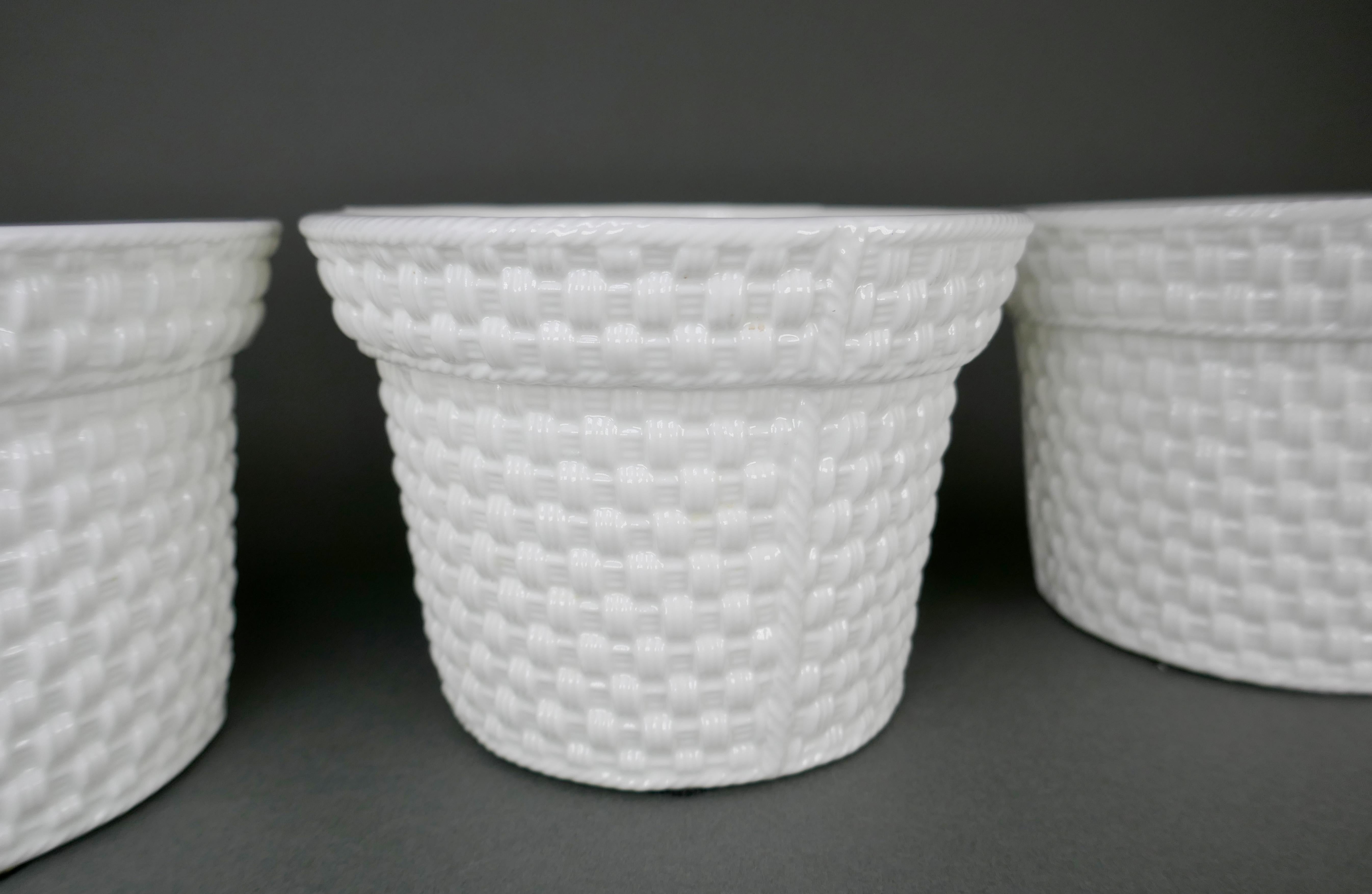 Designed By Sybil Connolly For Tiffany & Co Set Of Three Porcelain Flower Pots For Sale 1