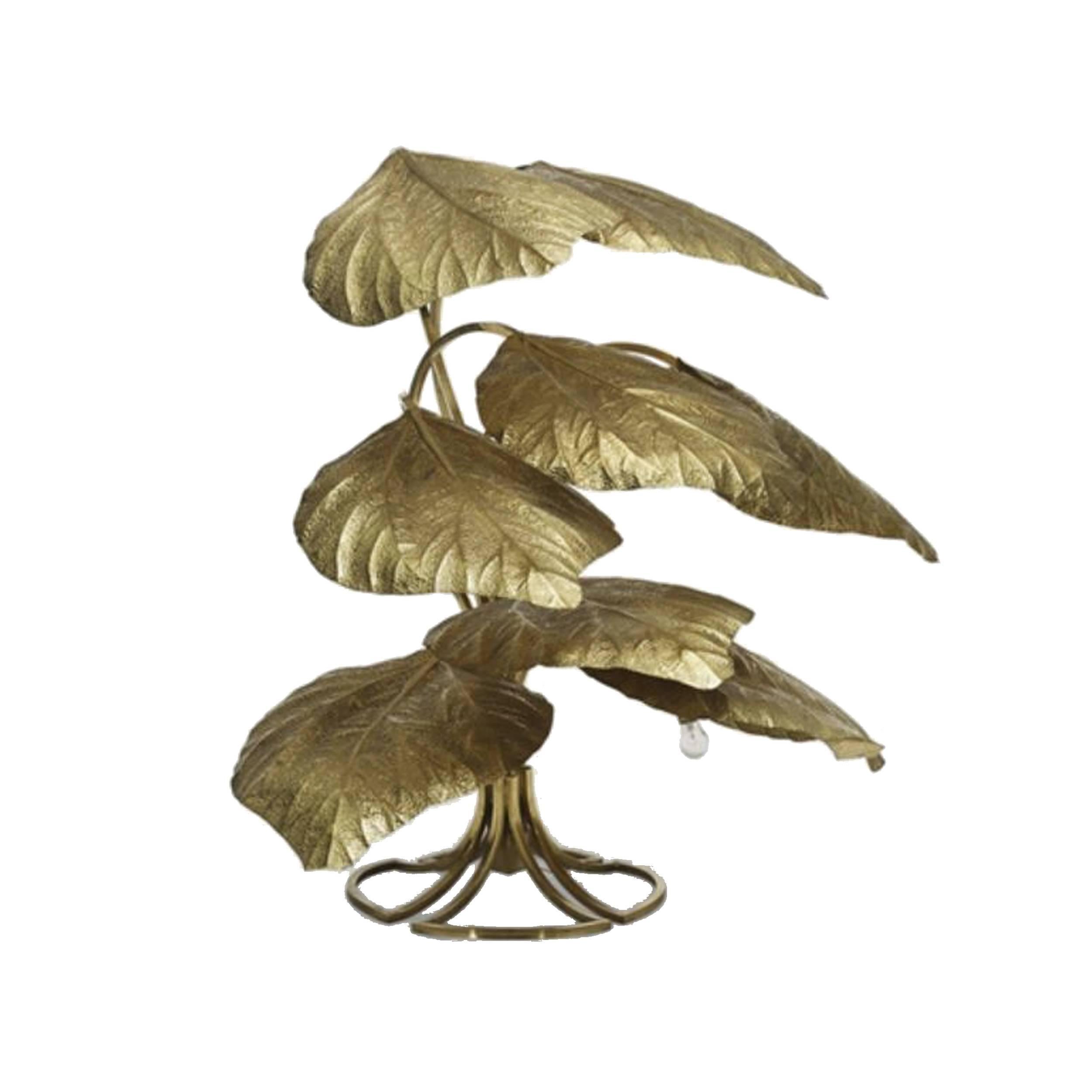 Floor lamp designed by Tommaso Barbi composed by nine leaves and made of brass.