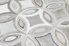 Designed Modern Genuine Cowhide Leather Custom Rug By Apadana