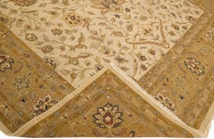 Designed Modern Peshawar Handmade Oversize Wool Rug In Beige