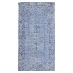 Designed Persian Overdyed Wool Rug In Light Blue  