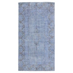 Designed Persian Overdyed Wool Rug In Light Blue