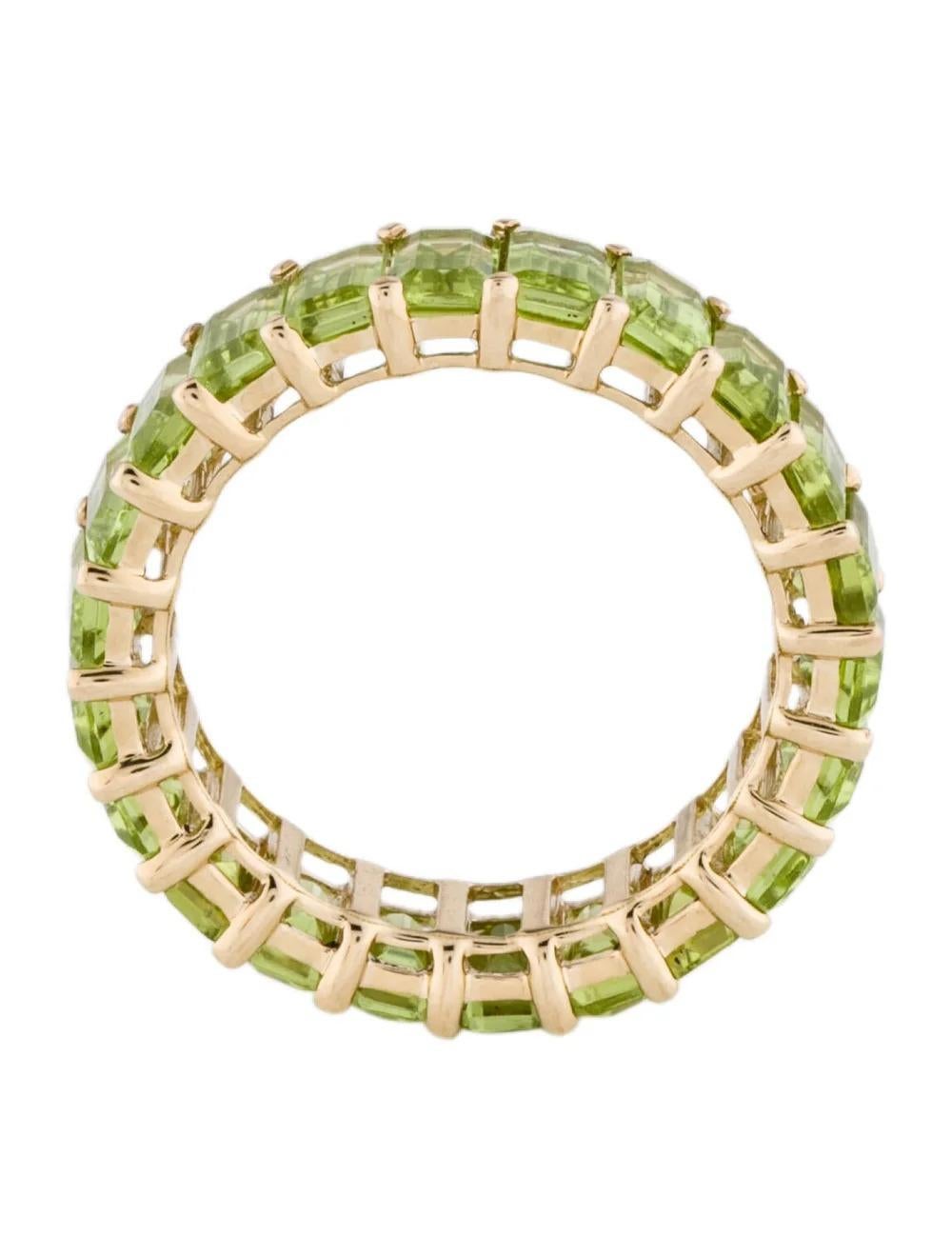 Women's Designer 14K Peridot Eternity Band Ring - 7.17ctw, Size 7, Green Gemstone Design