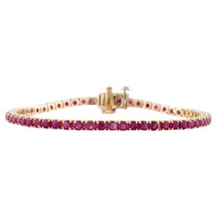 Designer 14K Rubin-Tennis-Armband - 6,43ctw, roter Edelstein Statement-Schmuck