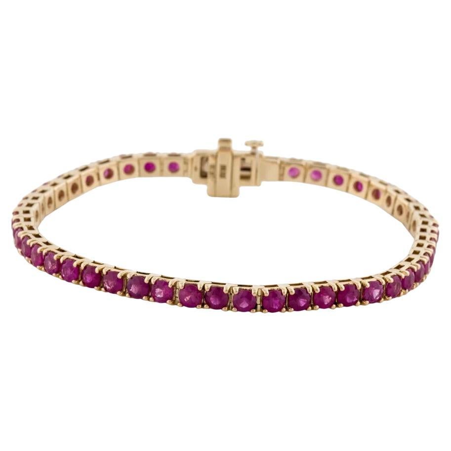 Designer 14K Ruby Tennis Bracelet - 7.20ctw, Red Gemstone Statement Jewelry