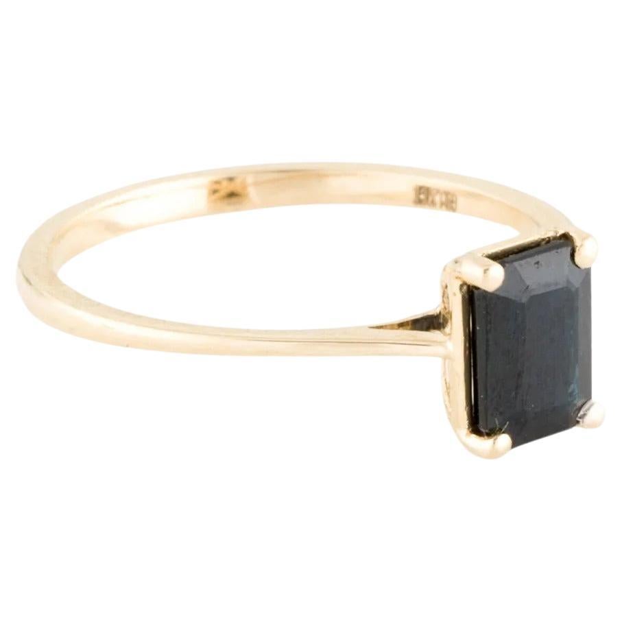 Designer 14K Sapphire Cocktail Ring - 1.04ct, Size 7, Gemstone Statement Jewelry For Sale