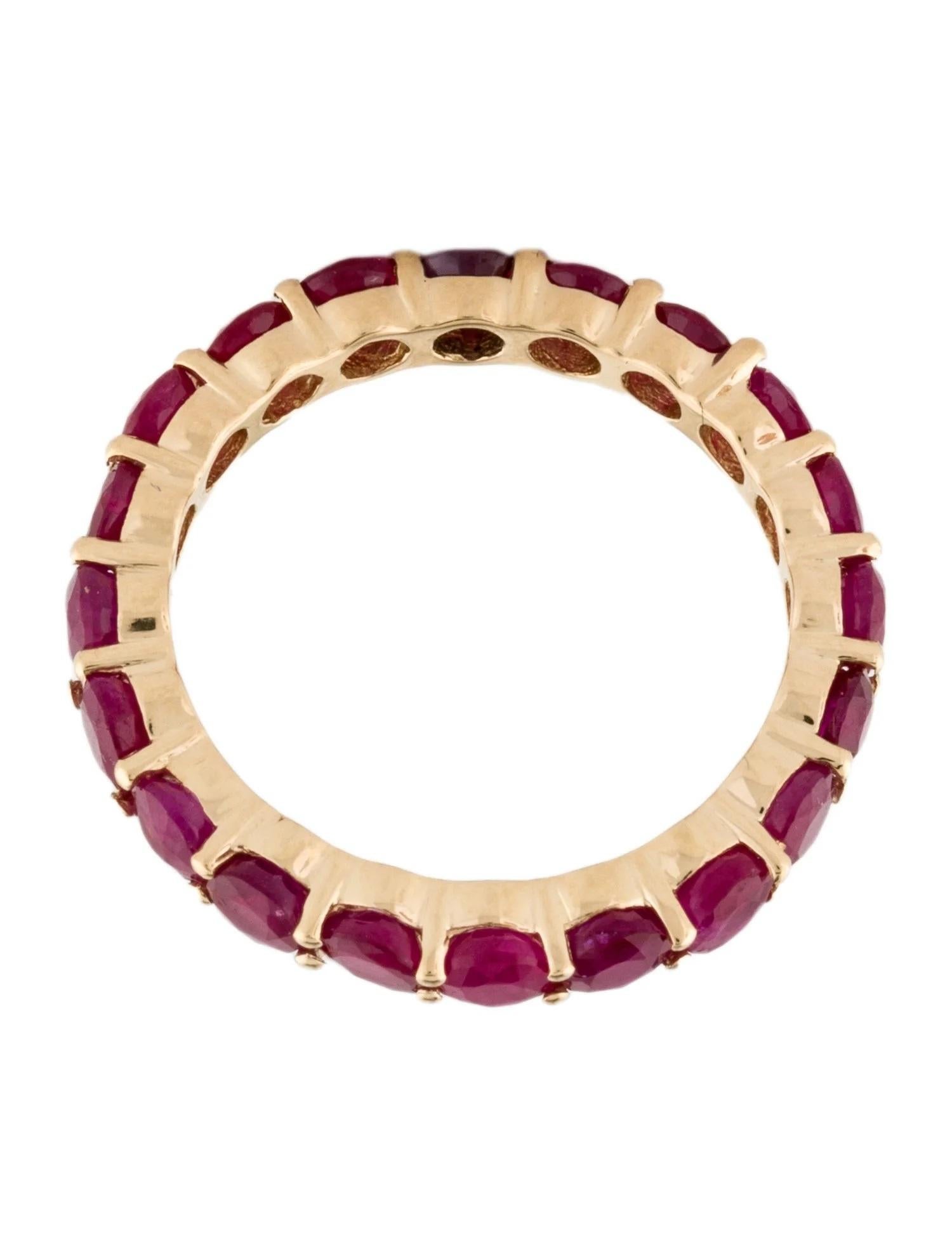 Designer 14K Yellow Gold 2.96ctw Ruby Eternity Band, Round Modified Brilliant In New Condition For Sale In Holtsville, NY