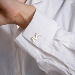 Designer 14K (or 18k upon request) Yellow Gold 'M' Letter Cufflinks