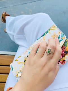 Designer 14kt Yellow Gold Oval Peridot & Diamond Ring