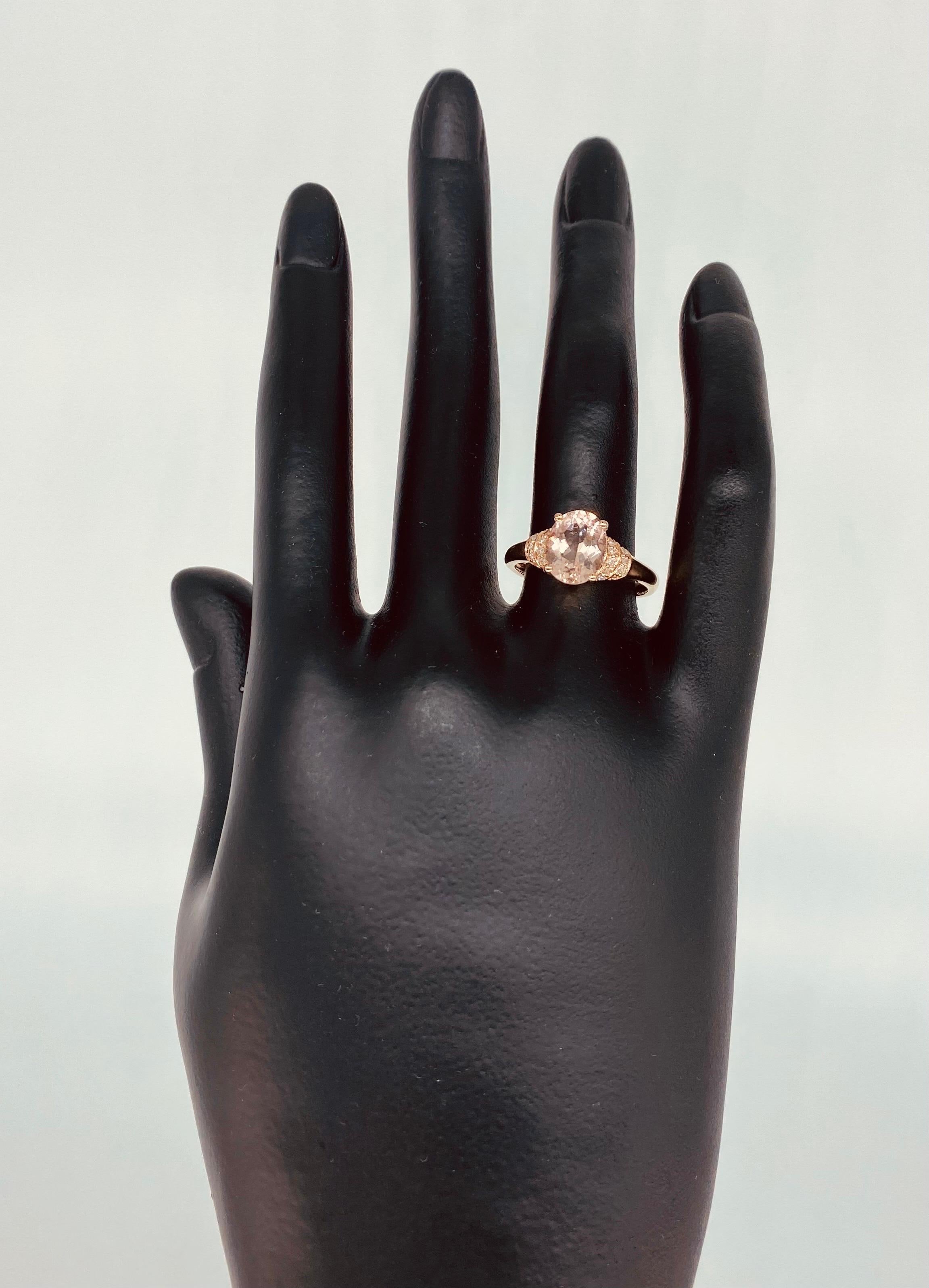 Designer 1.86 Carat Tourmaline and Diamonds Engagement Ring 14k Rose Gold For Sale 1