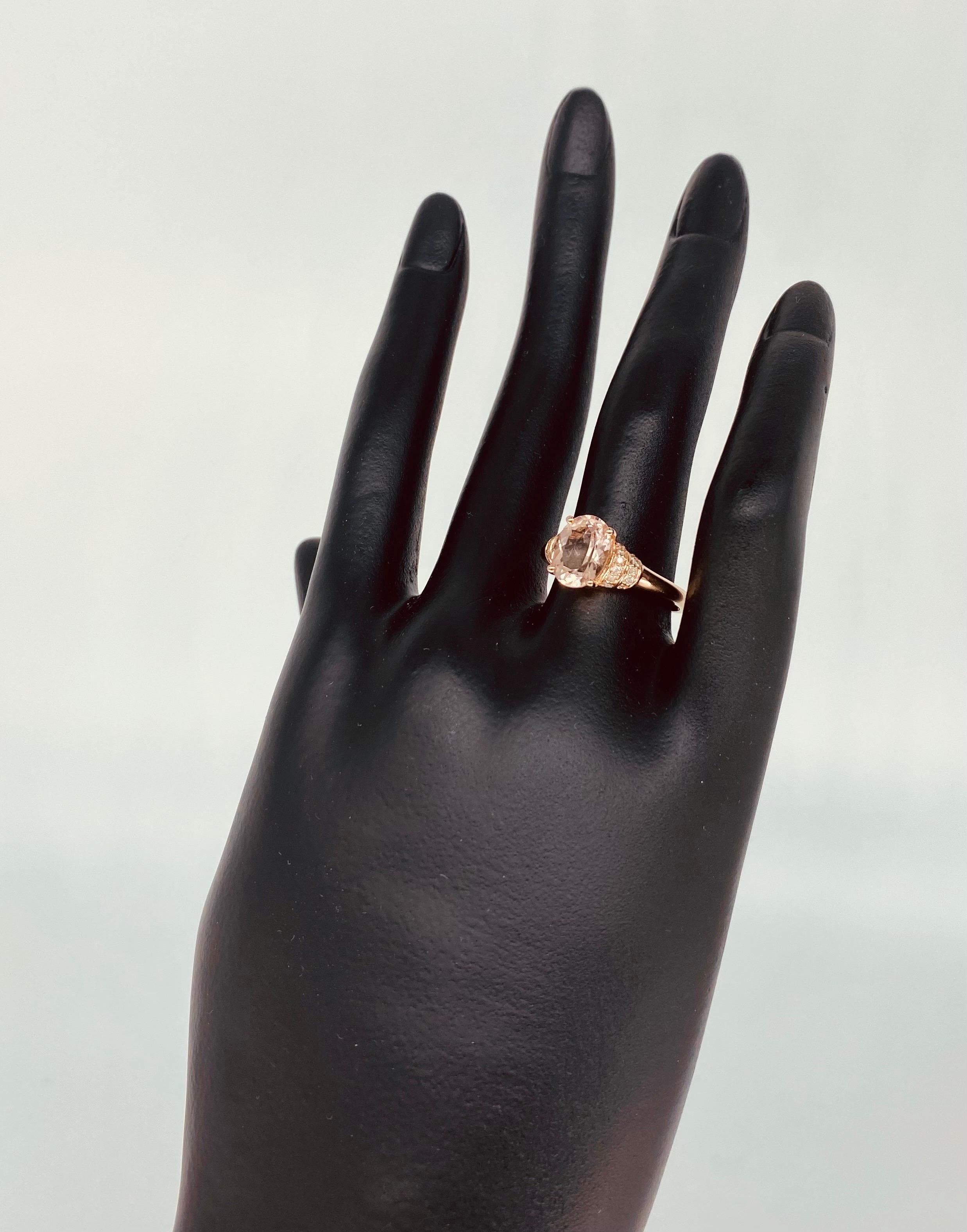 Designer 1.86 Carat Tourmaline and Diamonds Engagement Ring 14k Rose Gold For Sale 2