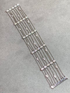 Designer 18K 5 Row Pavé Diamond Ovallure Bracelet By Rhonda Faber Green 5ctw 7”