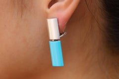 Designer 18k Gold Interchangeable Multi-Gemstone Dangle Earrings