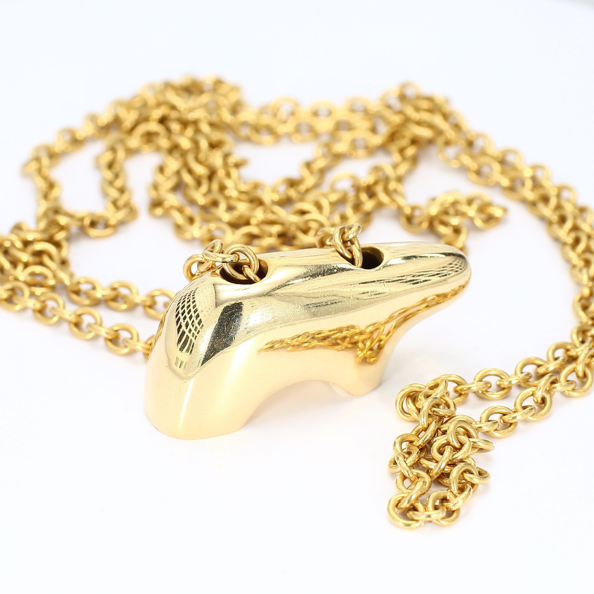 Pendentif et chaîne de l'ours en or jaune 18 carats de l'entreprise 