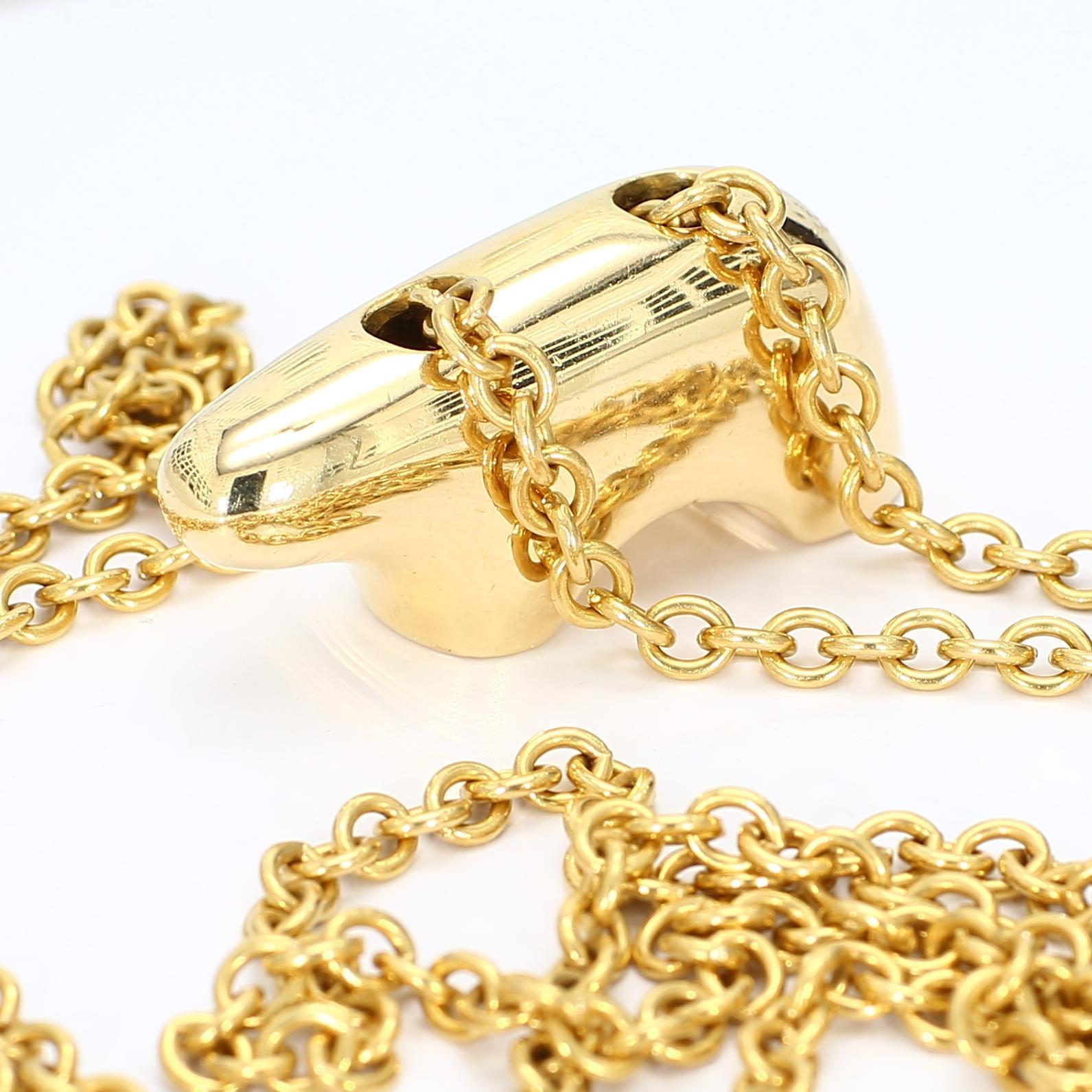 Pendentif et chaîne de l'ours en or jaune 18 carats de l'entreprise 