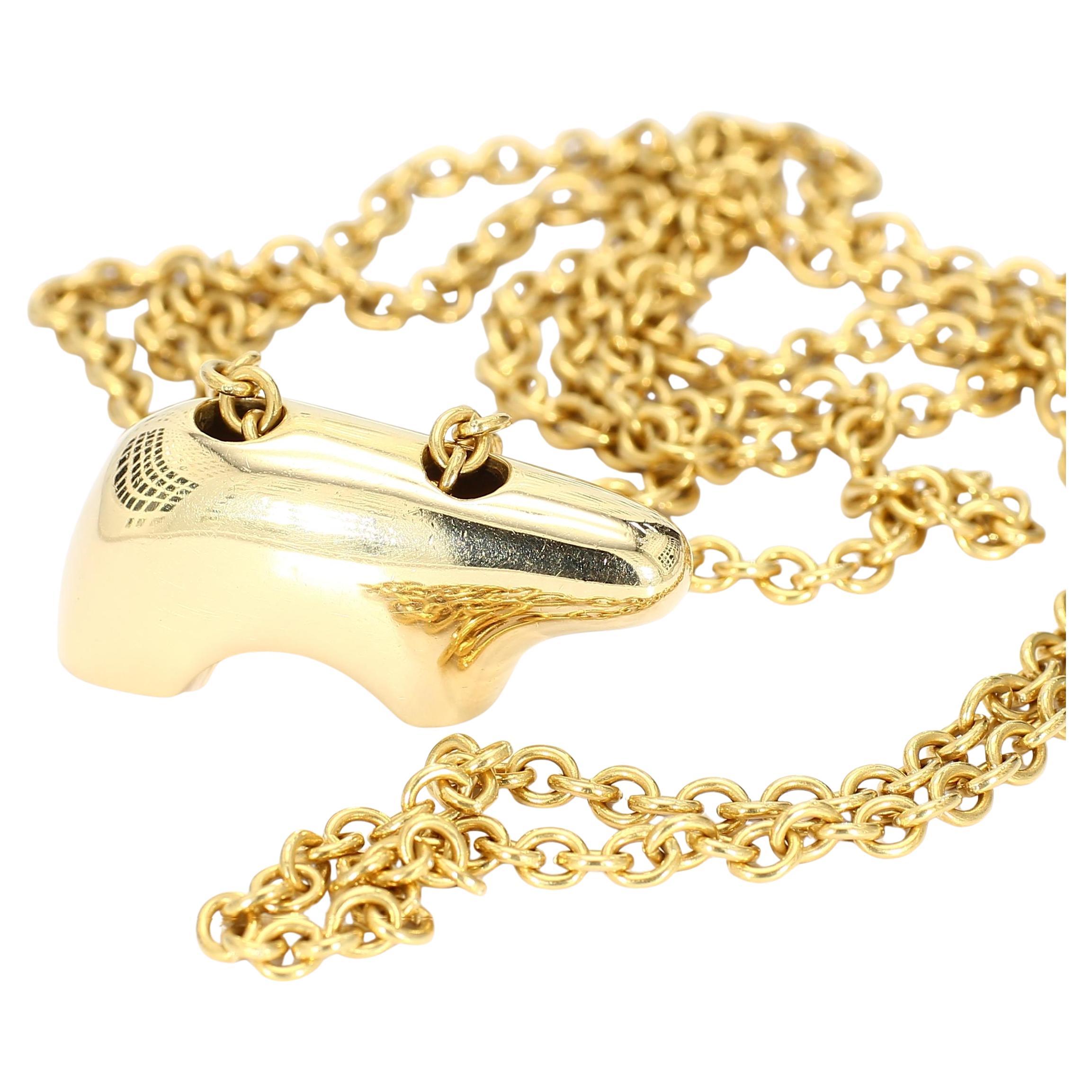 Designer 18k Yellow Gold Bear Pendant
Chain from "The Golden Bear" in Colorado