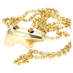 Pendentif et chaîne de l
ours en or jaune 18 carats de l
entreprise "The Golden Bear" au Colorado