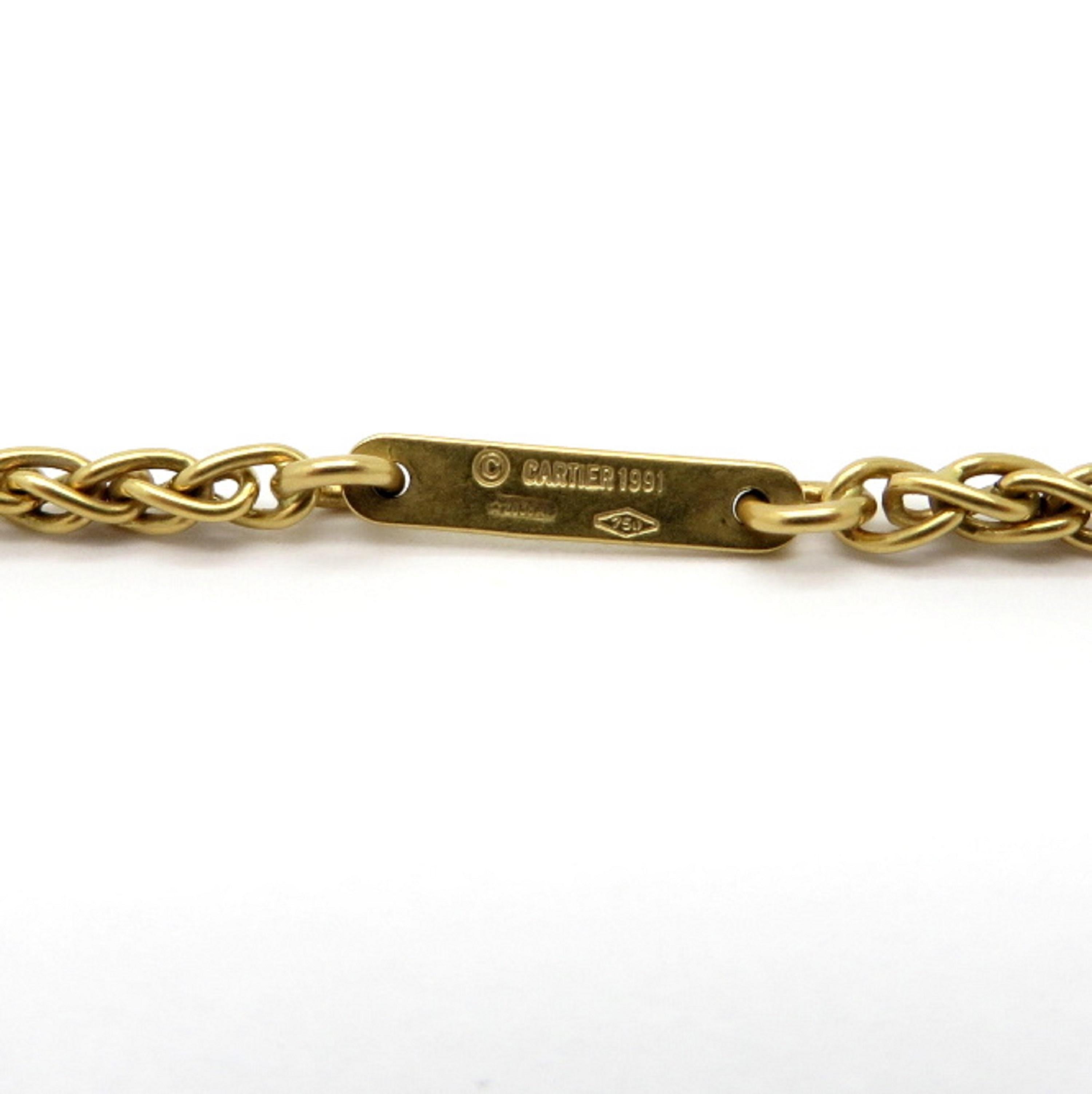 Designer 18 Karat Yellow Gold Double C Cartier Charm Necklace In Excellent Condition In Scottsdale, AZ