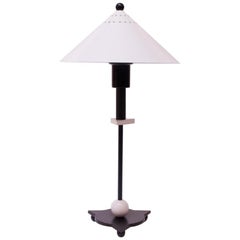 Designer 1980s Memphis-Style Black and White Table Lamp