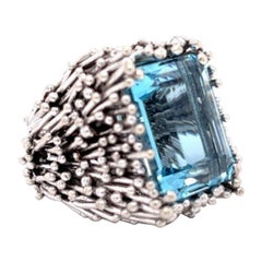 Designer 20.20 Carat Aquamarine Estate Ring