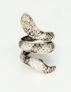 Designer 3 Carat Diamonds Rattlesnake Ring 18 Karat