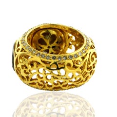 Designer 3 Diamond Ring Set in 14K Gold and Silver