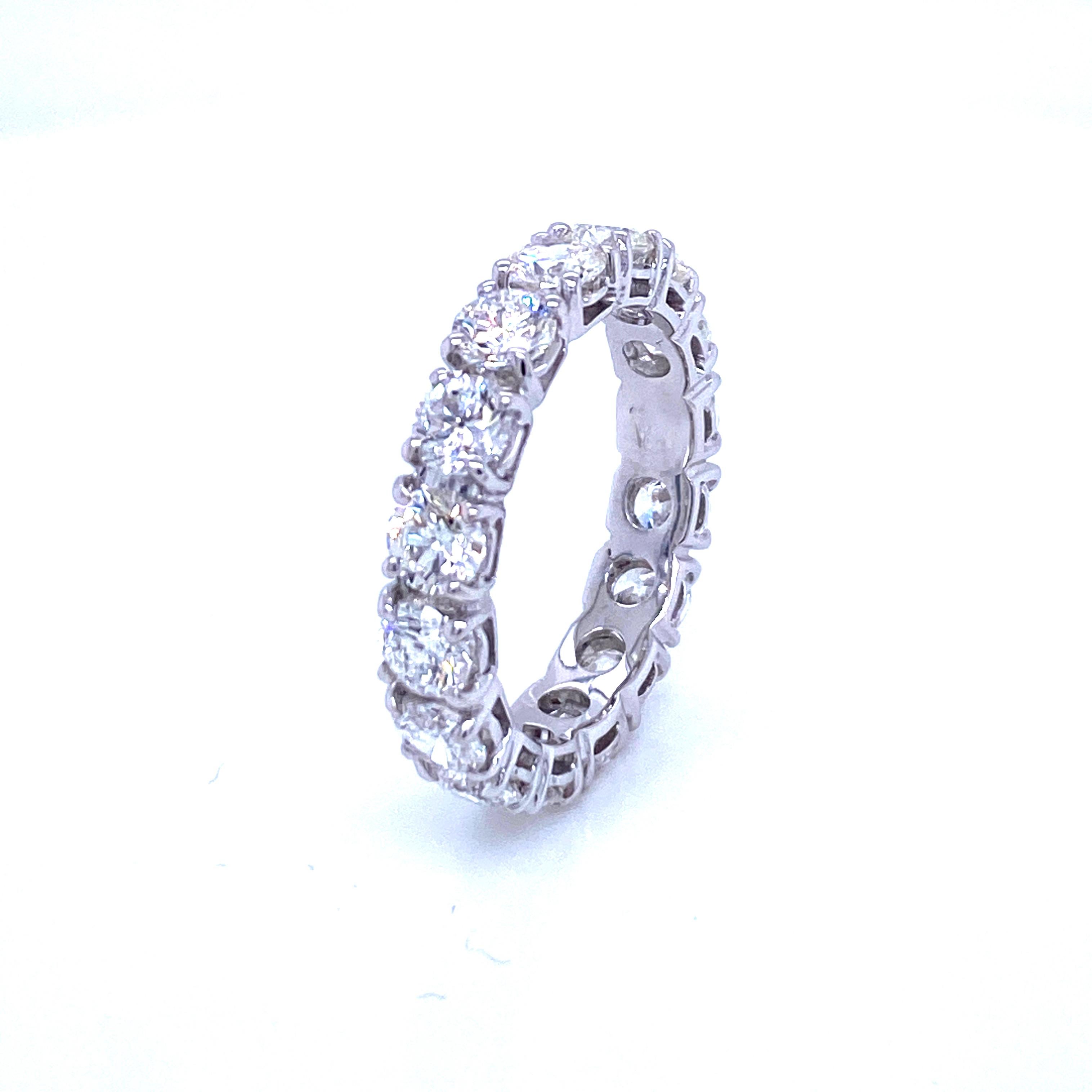 Contemporary Designer 4 Carat Diamond Eternity Ring For Sale