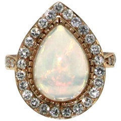 Designer 4.00 Carat Australian Opal Diamond Gold Ring Designer 4.00 Carat Australian Opal Diamond Gold Ring