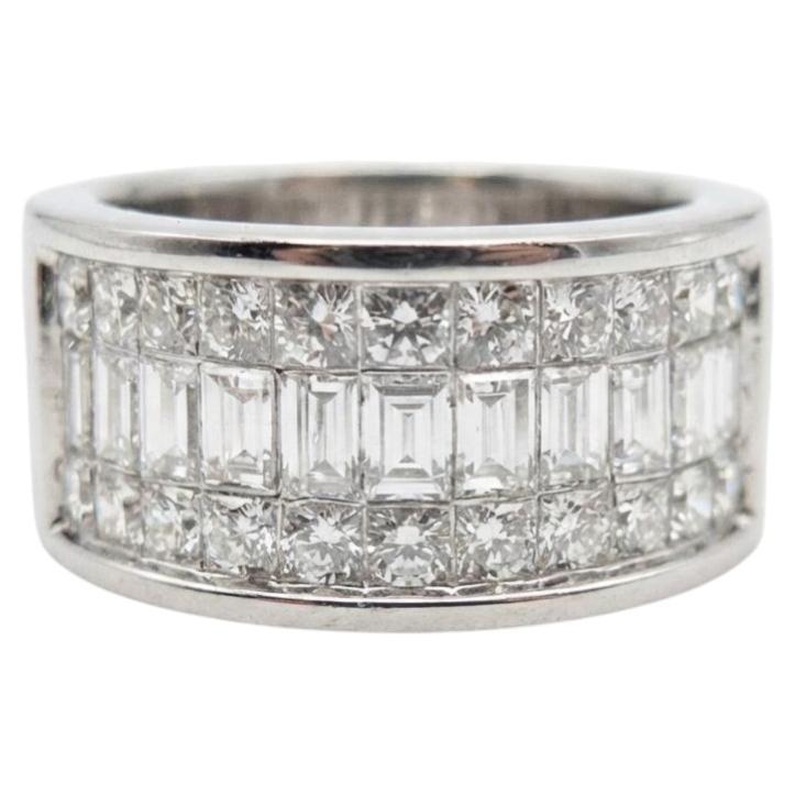 Designer 5.00CT VS G Baguette Princess Diamond 14K Gold Band Ring