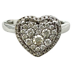 Designer .75ct Pave Halo Heart Diamond Ring