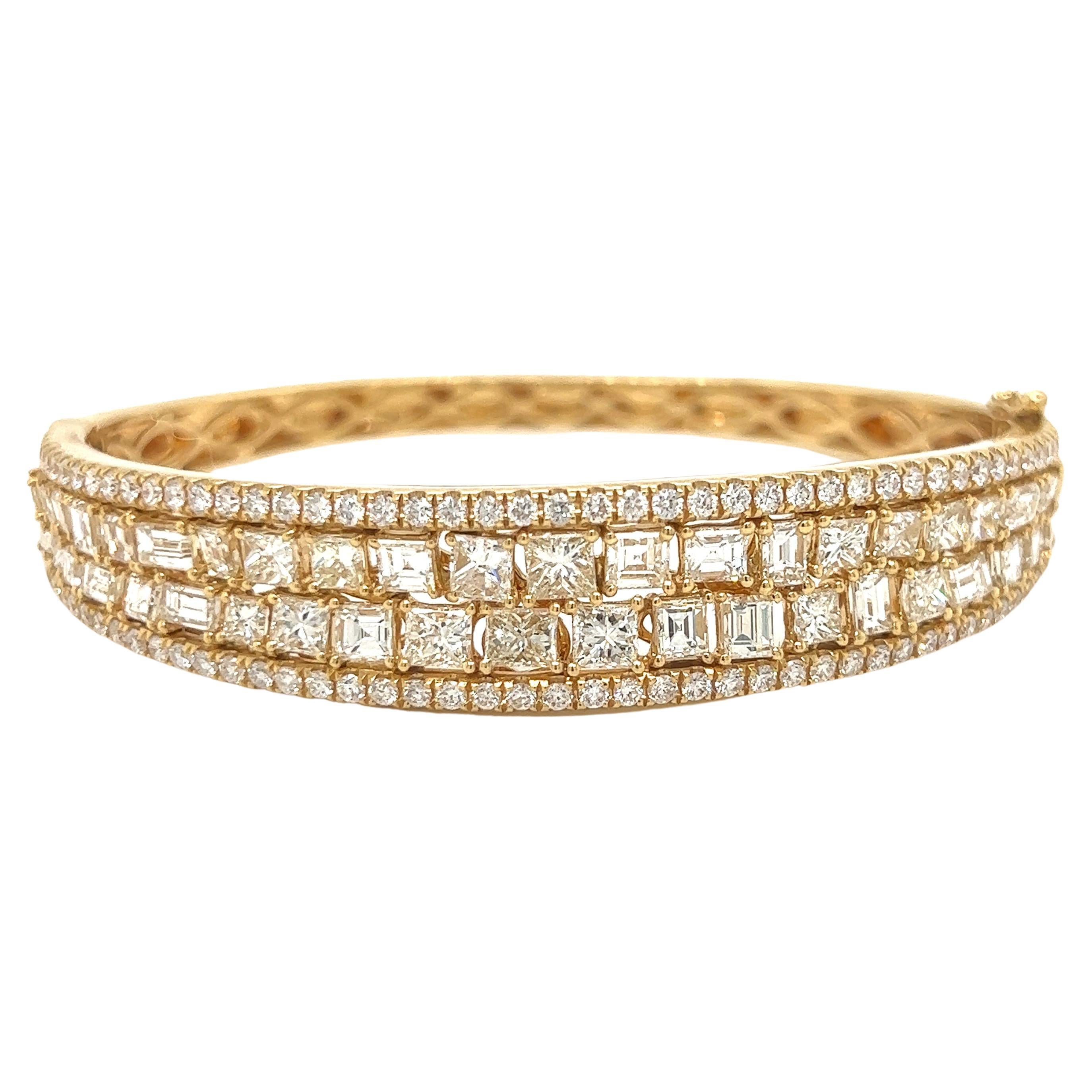 Bracelet de créateur en or jaune et diamants 9,05 carats