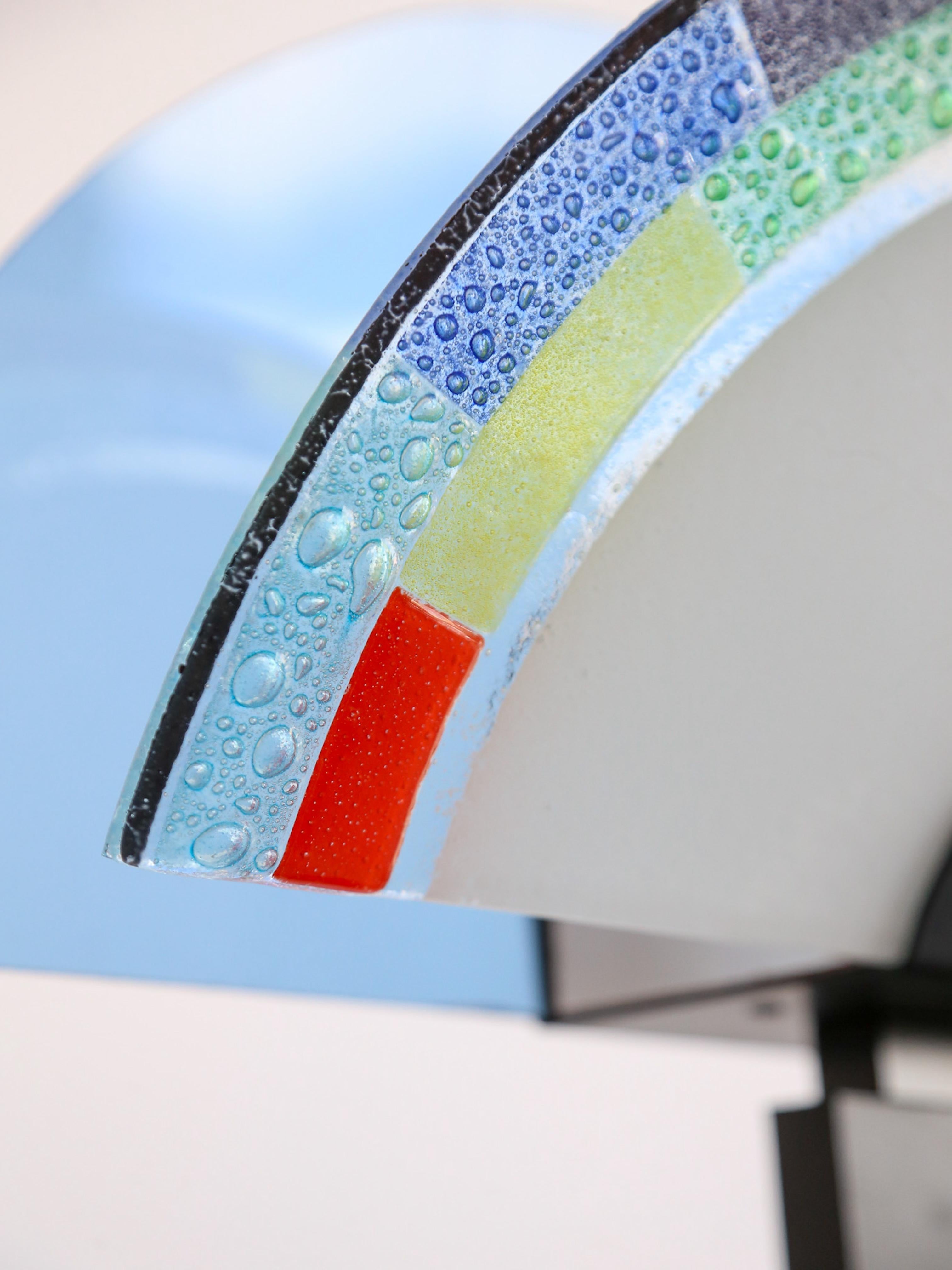 Fin du 20e siècle Lampadaire en verre de Murano et métal noir par AV Mazzega Murano