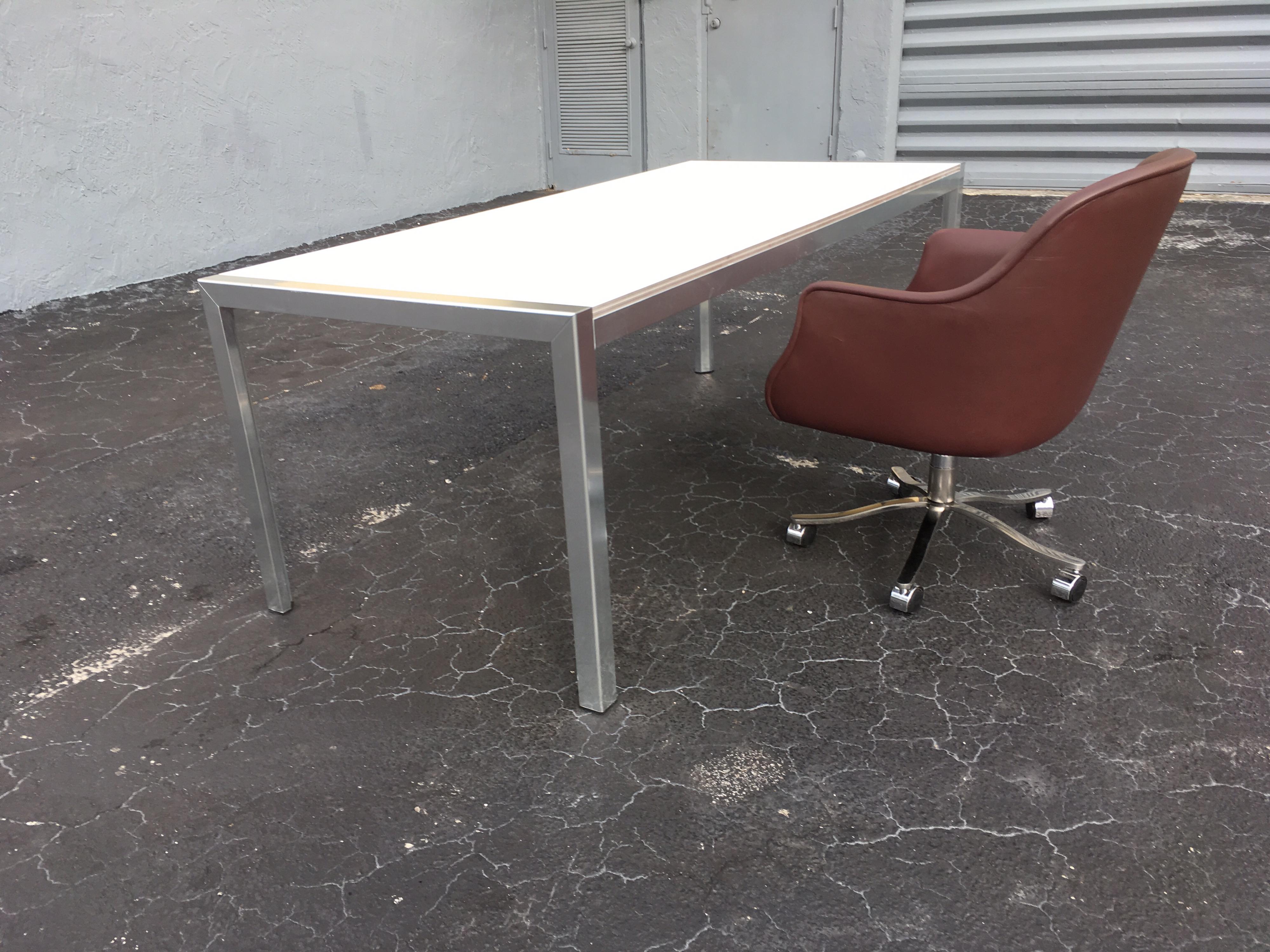 Designer Aluminum Dining Table or Desk, Great Quality, 1970s 5