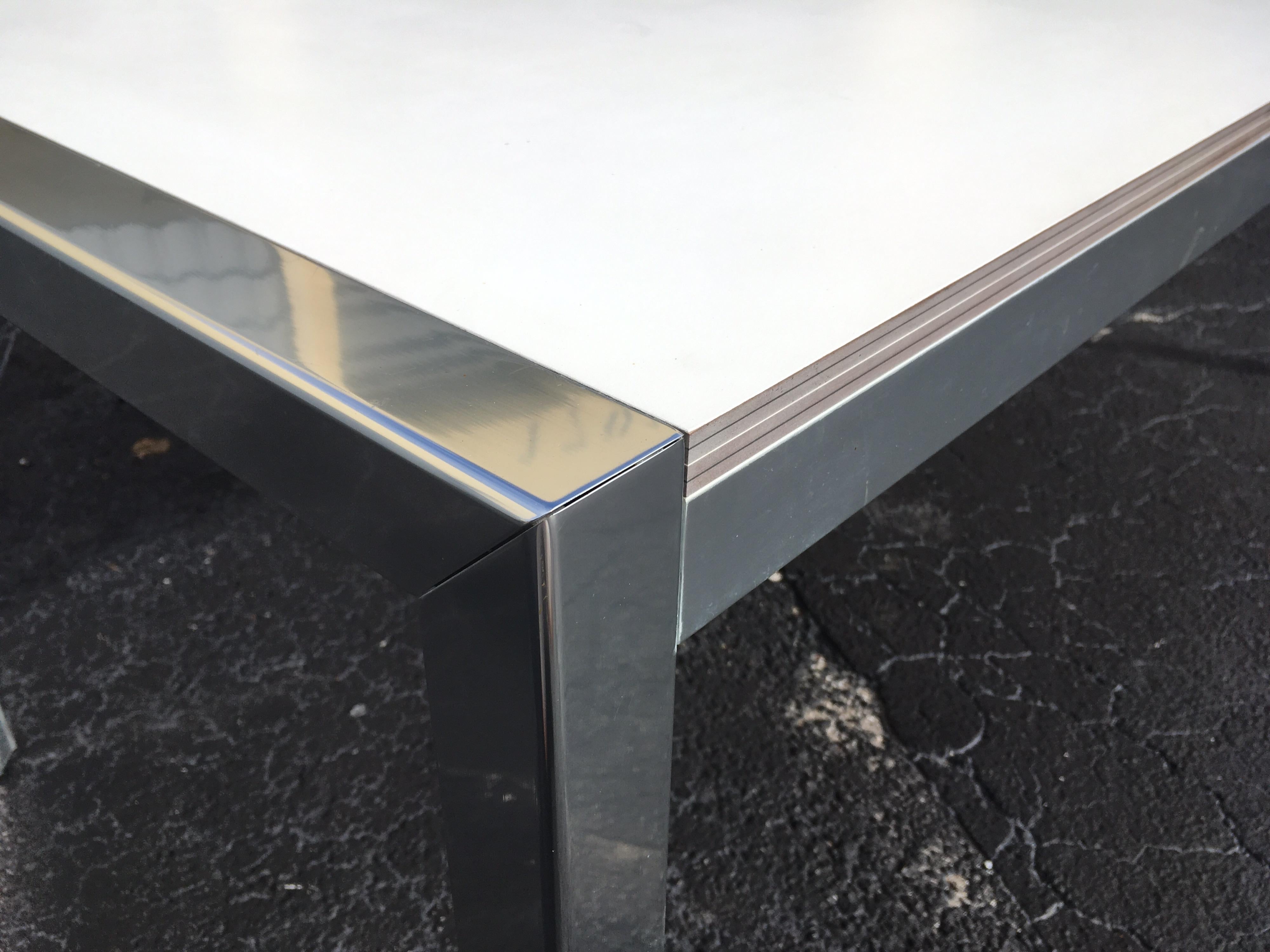 Designer Aluminum Dining Table or Desk, Great Quality, 1970s 7