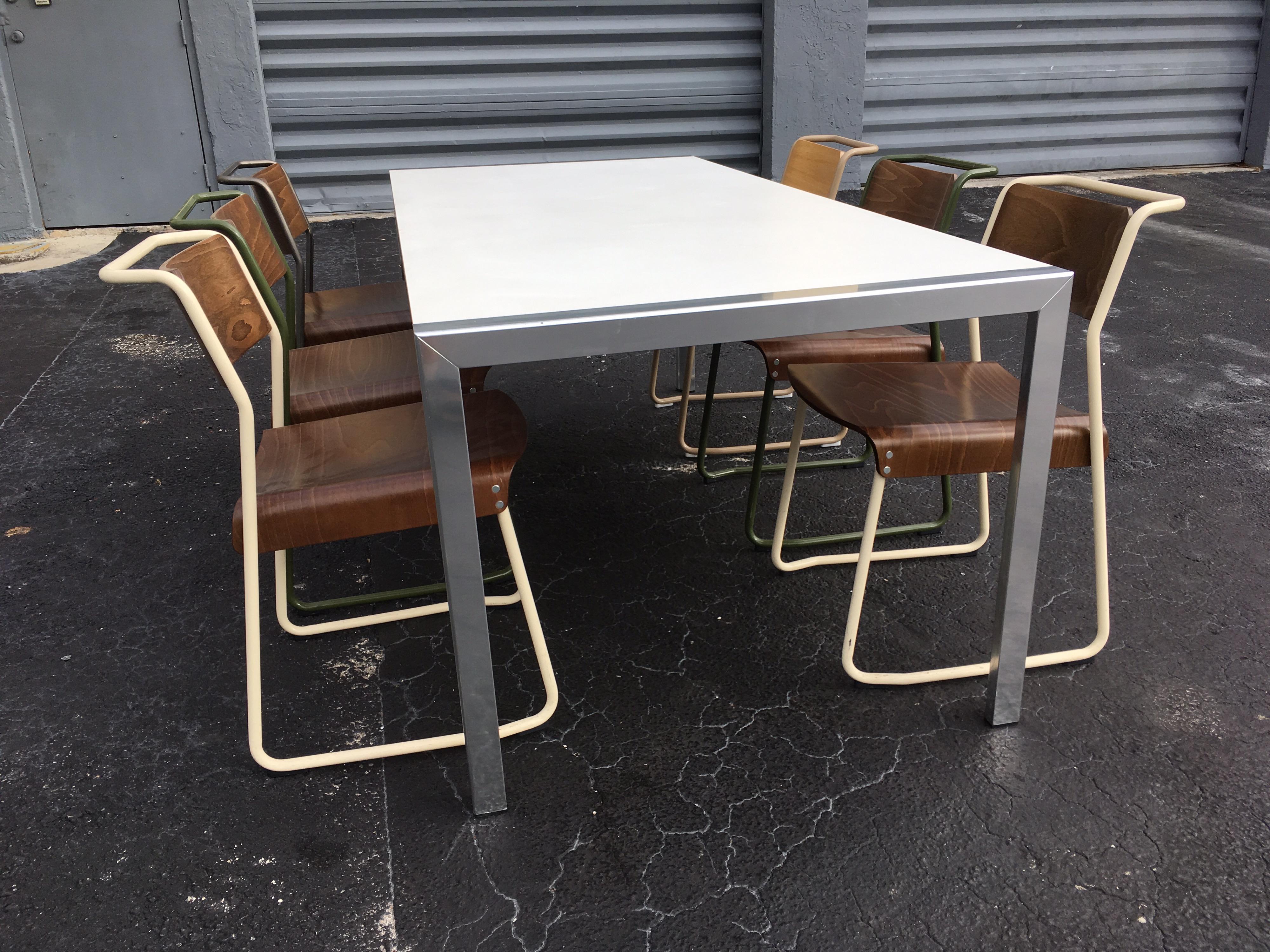 Late 20th Century Designer Aluminum Dining Table or Desk, Great Quality, 1970s