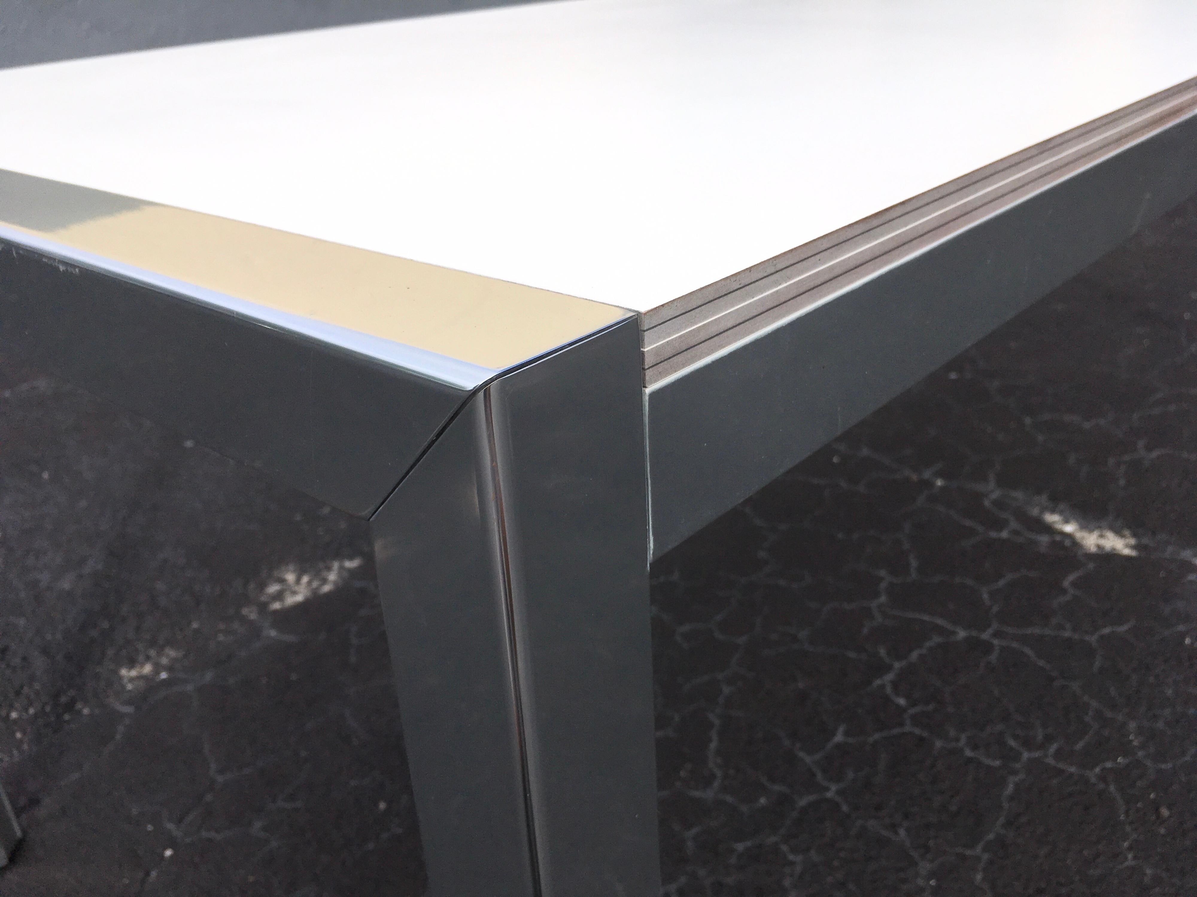 Designer Aluminum Dining Table or Desk, Great Quality, 1970s 2