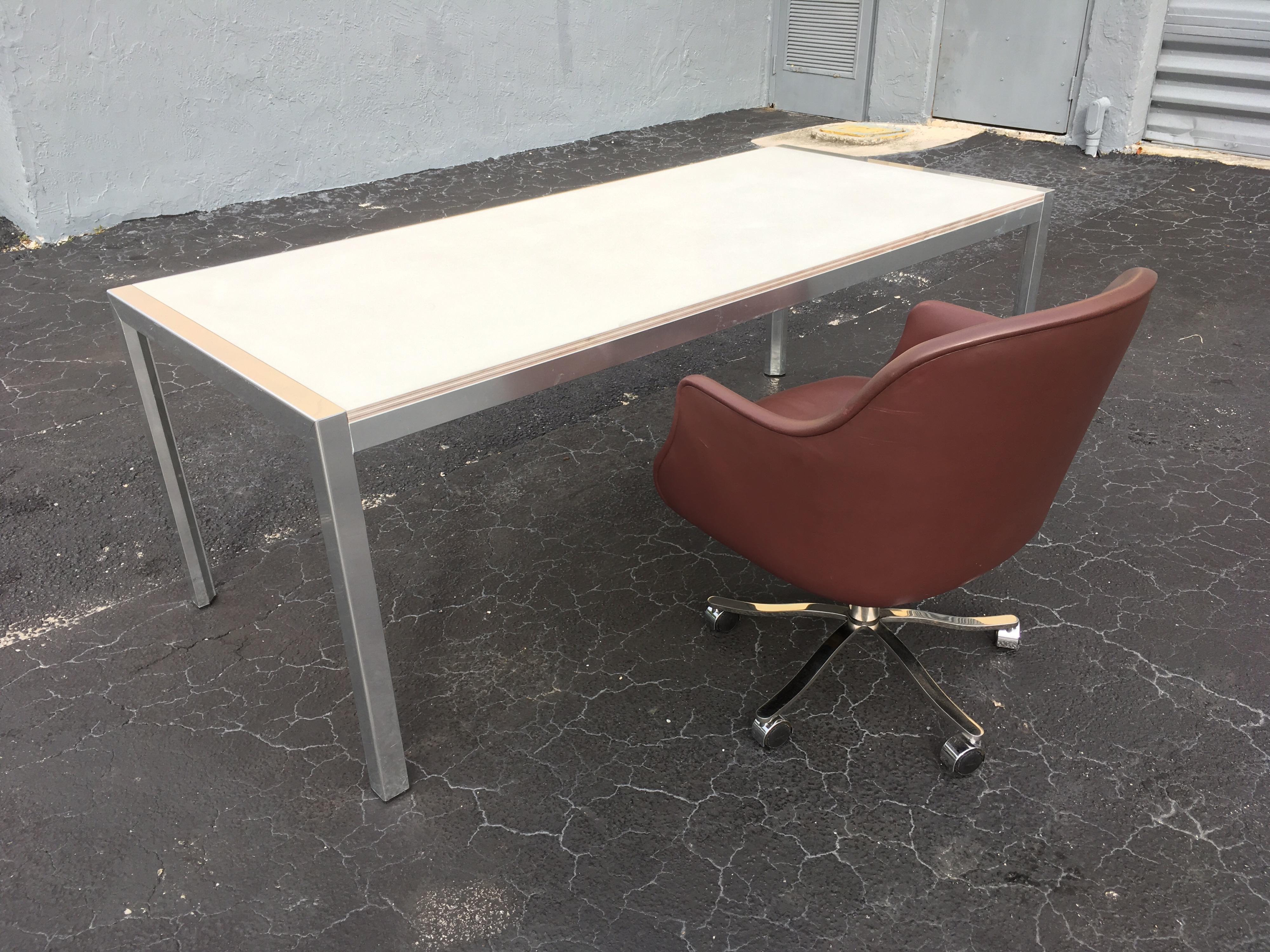 Designer Aluminum Dining Table or Desk, Great Quality, 1970s 4