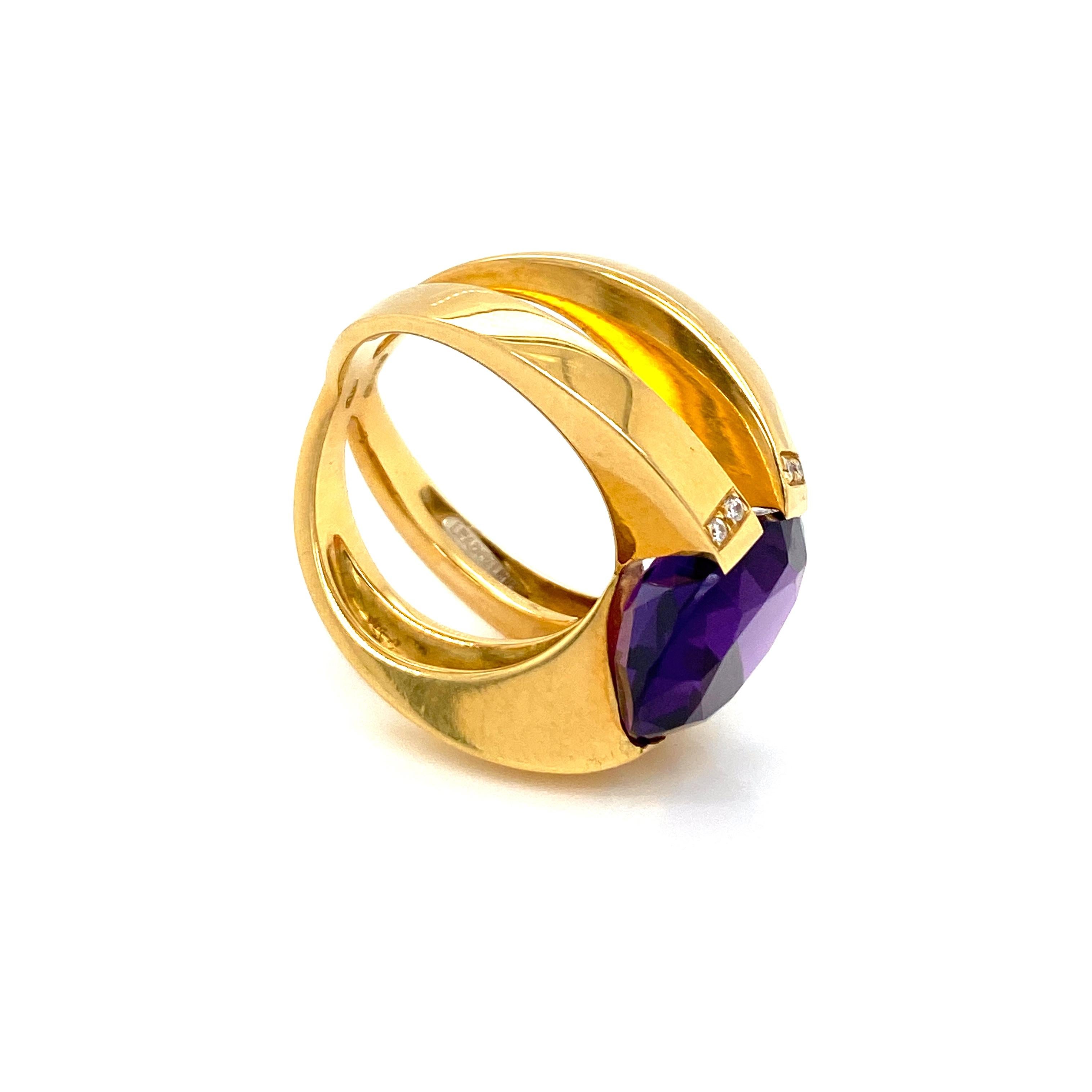 Designer Amethyst Diamond Ring 5
