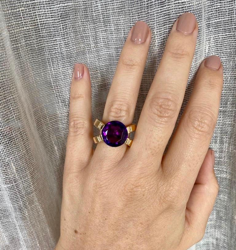 Designer Amethyst Diamond Ring 6