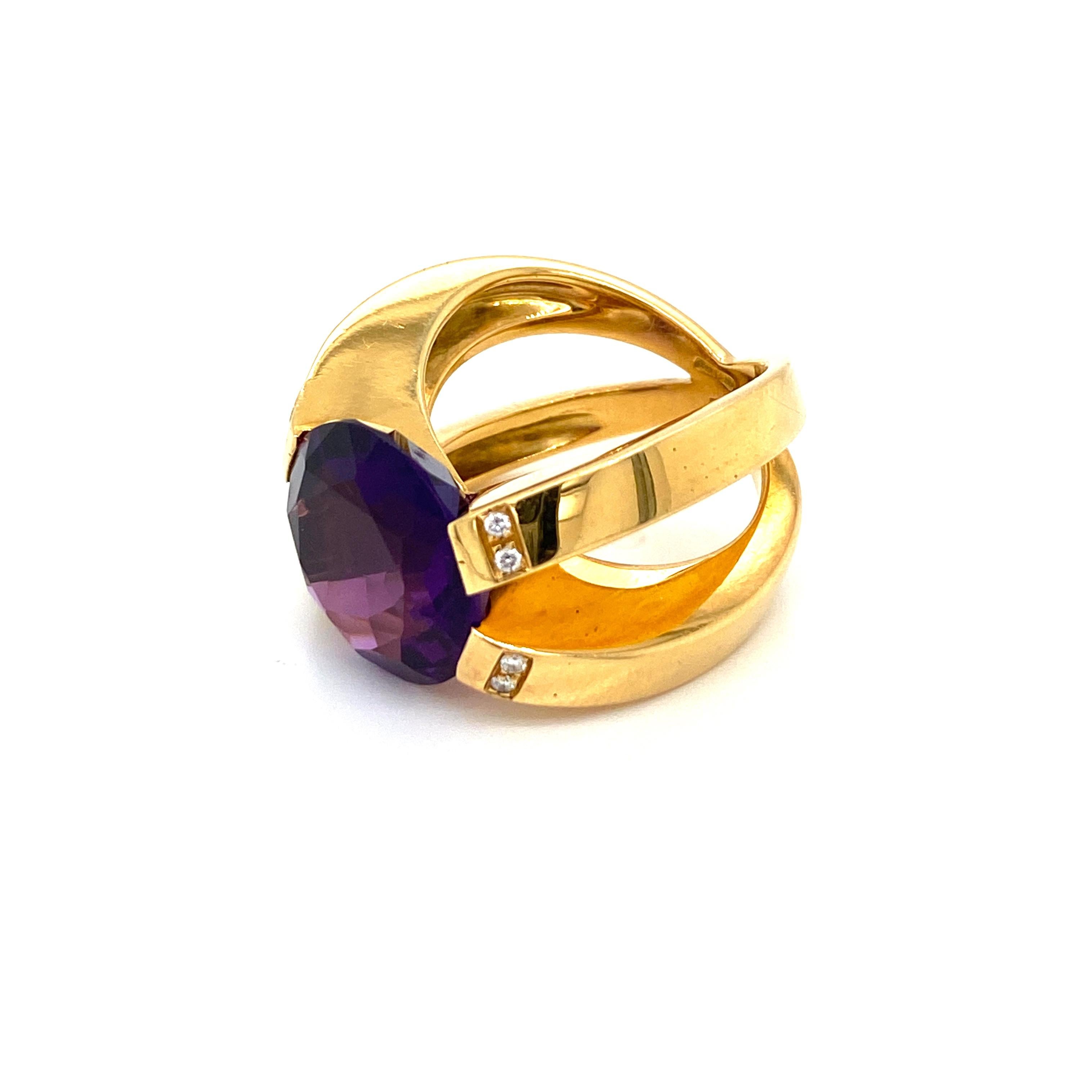 Designer Amethyst Diamond Ring 1