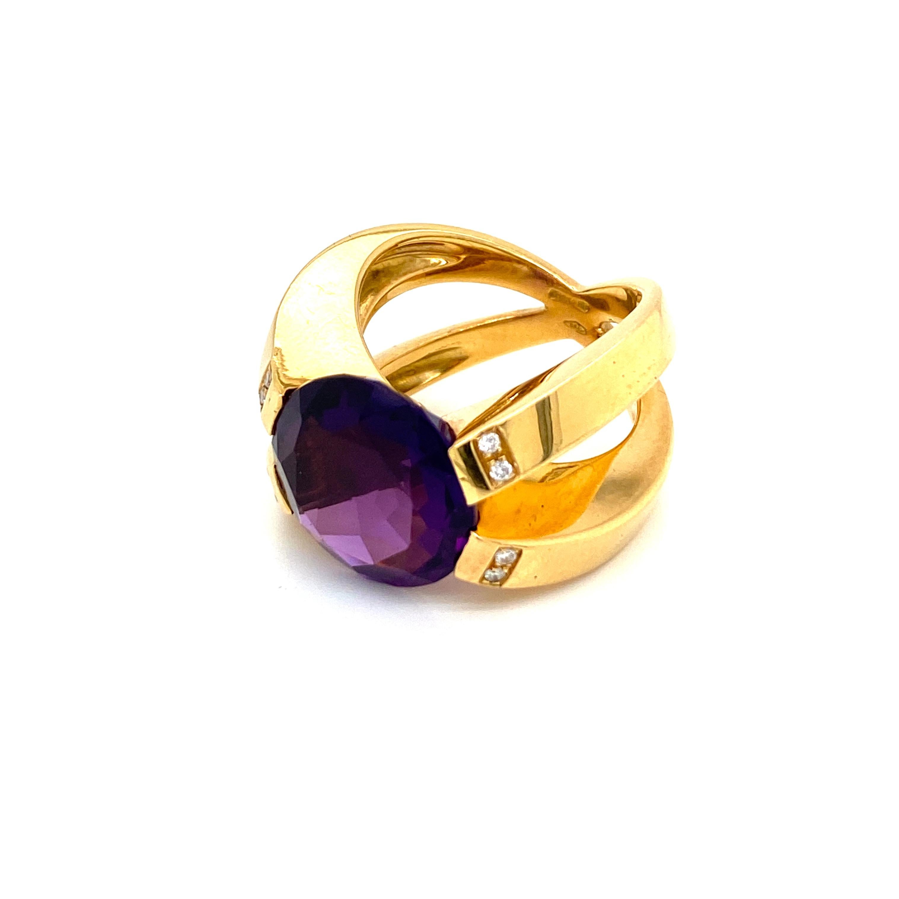 Designer Amethyst Diamond Ring 2