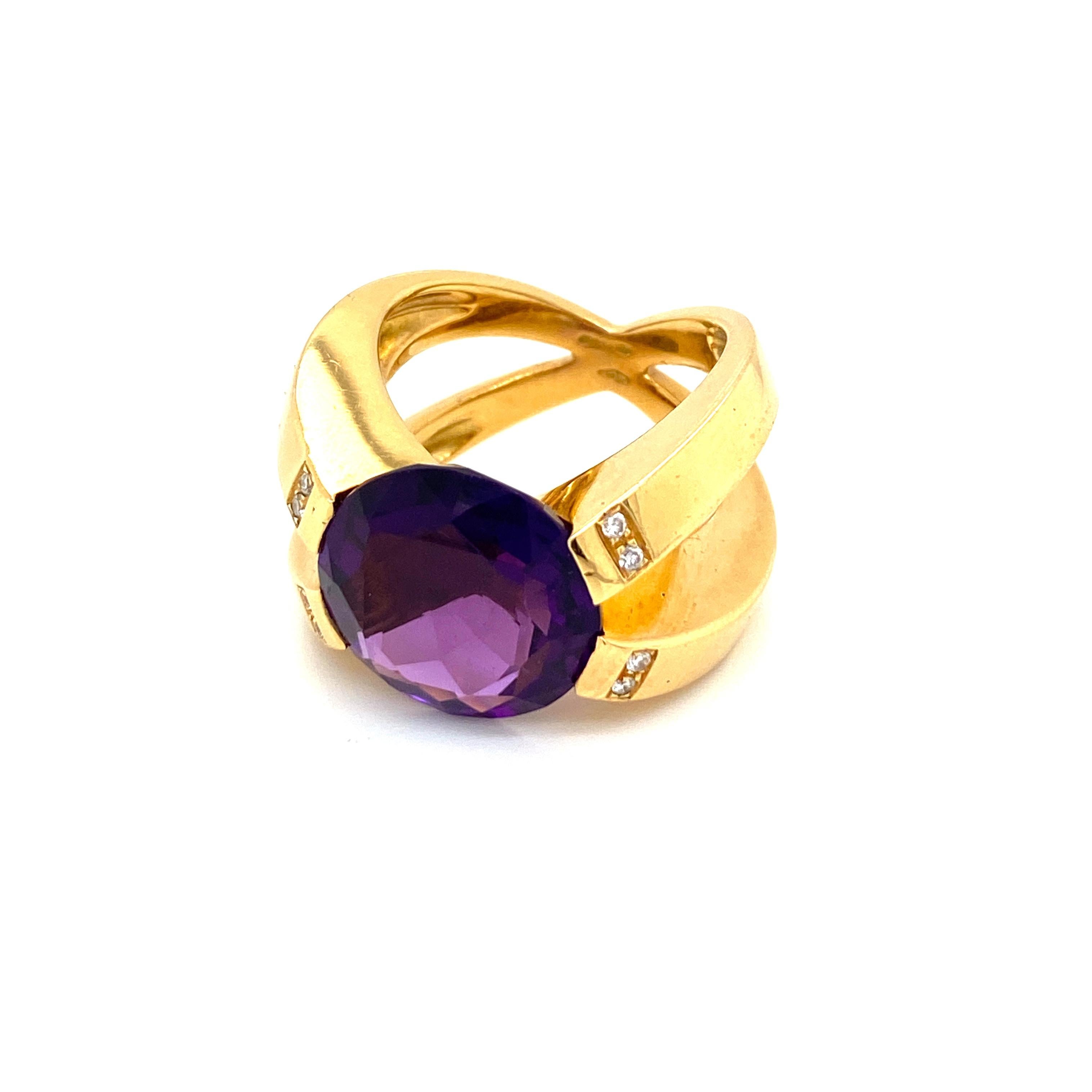 Designer Amethyst Diamond Ring 3